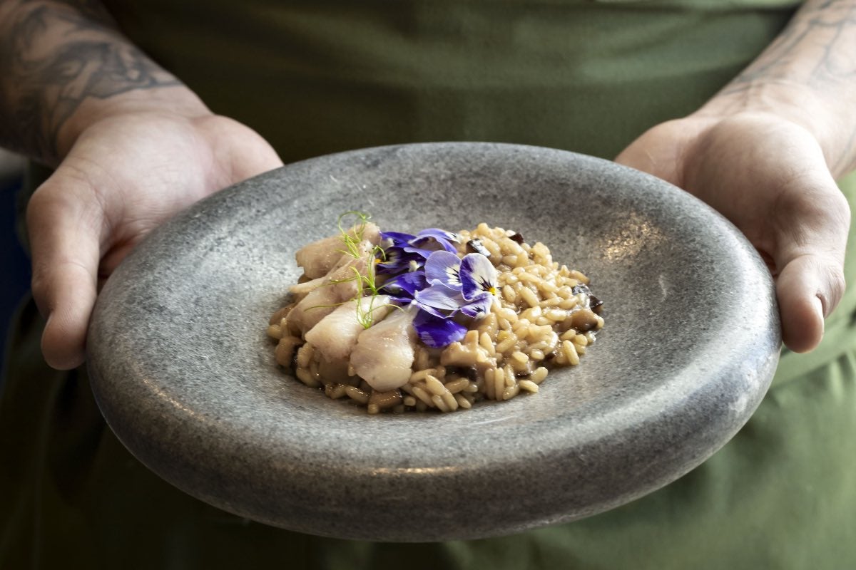 Risotto anguilla e funghi shiitake