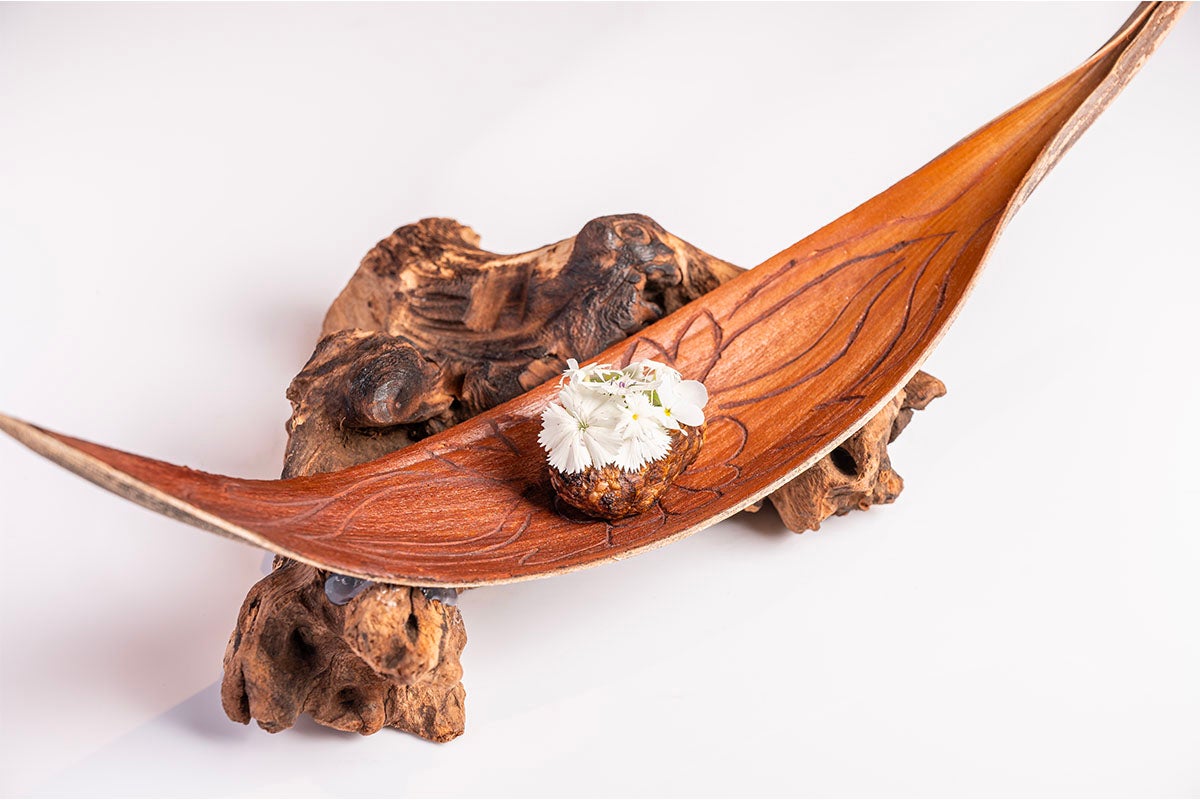 Anatra confit, carciofi arrostiti alla cenere, chutney di lime nero (Deserto del Thar)