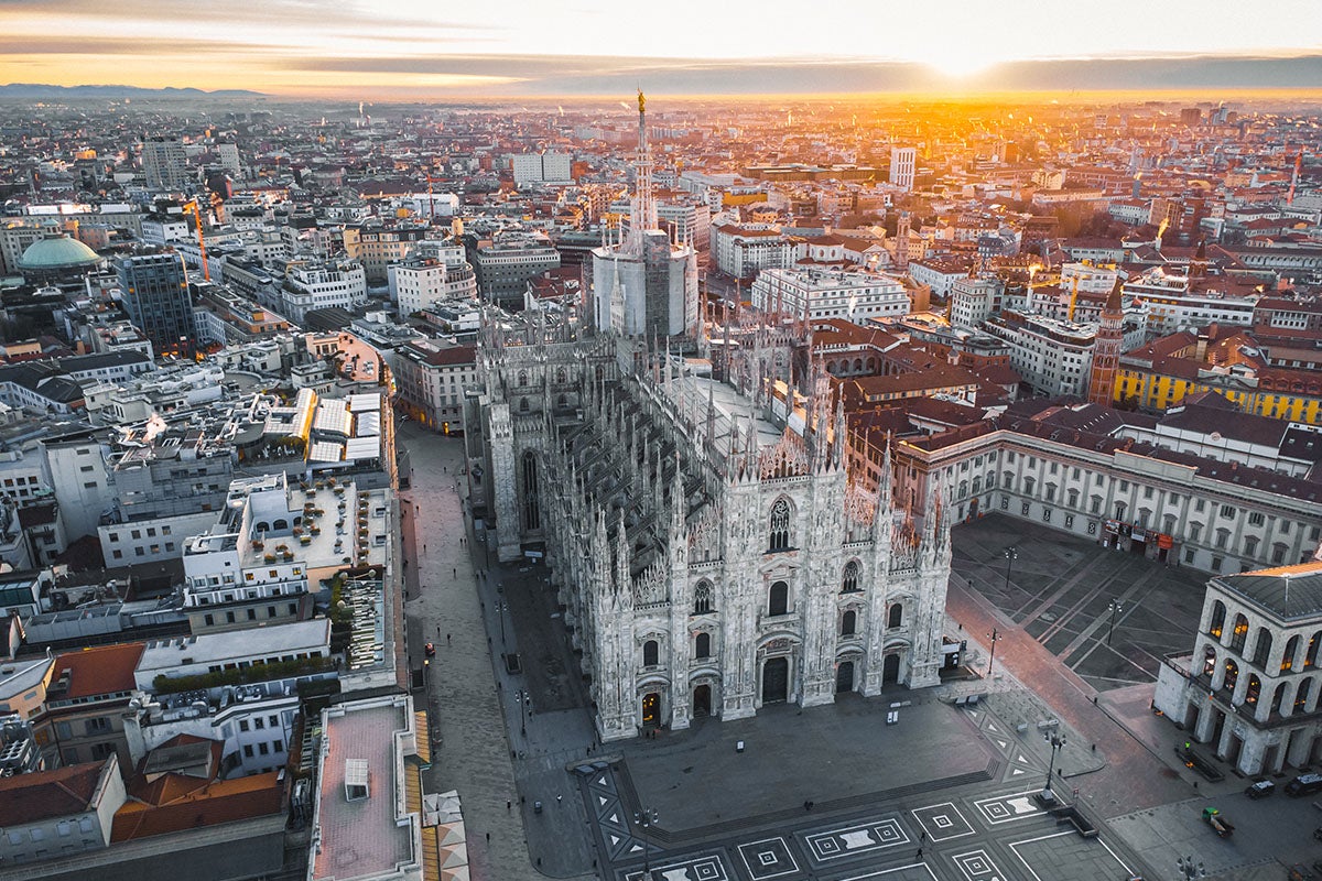Il Duomo di Milano visto dall'alto