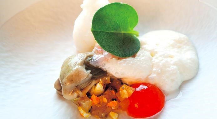 ostriche burrata lychees