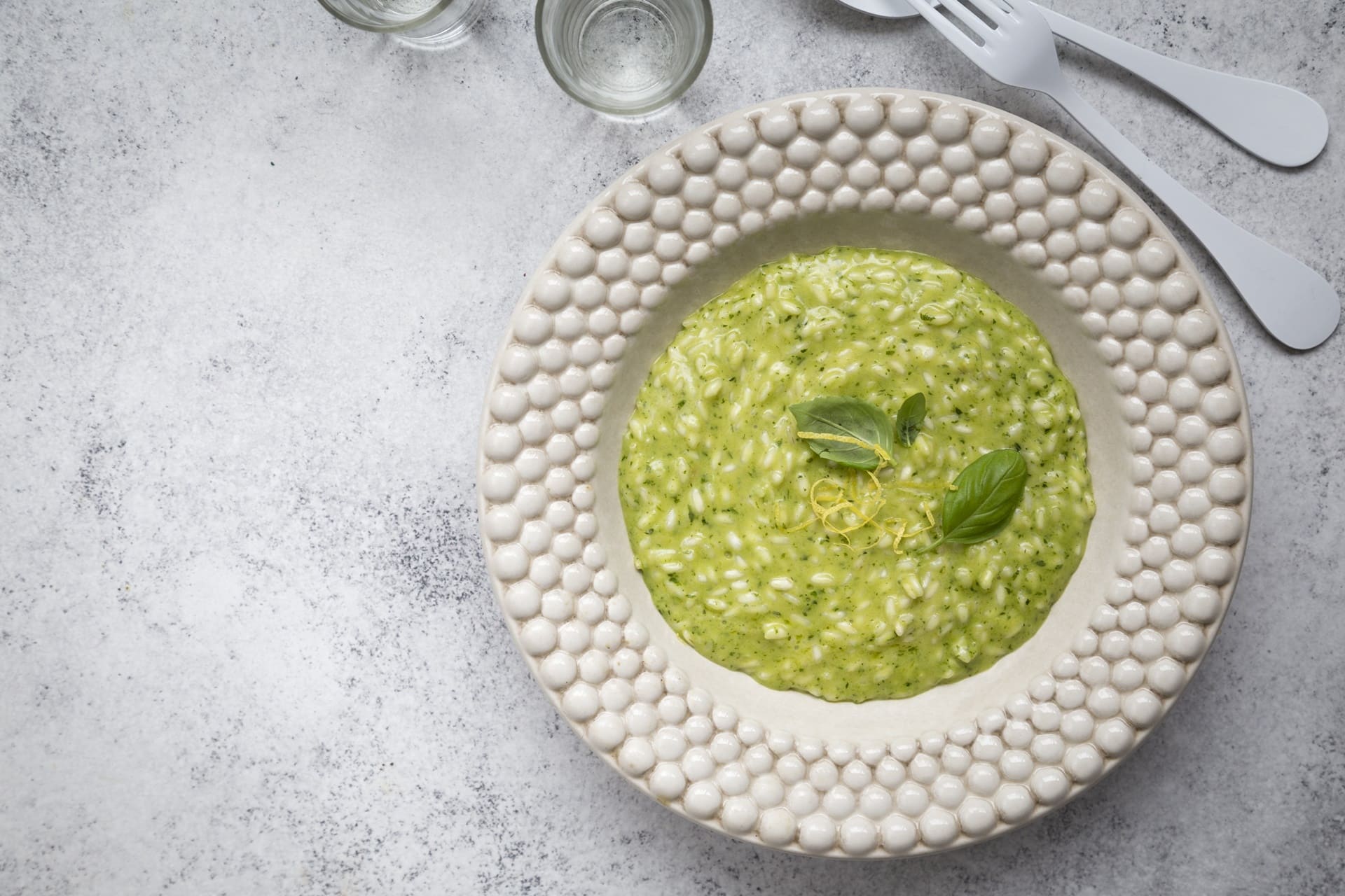 Risotto al bergamotto con erbe e limone