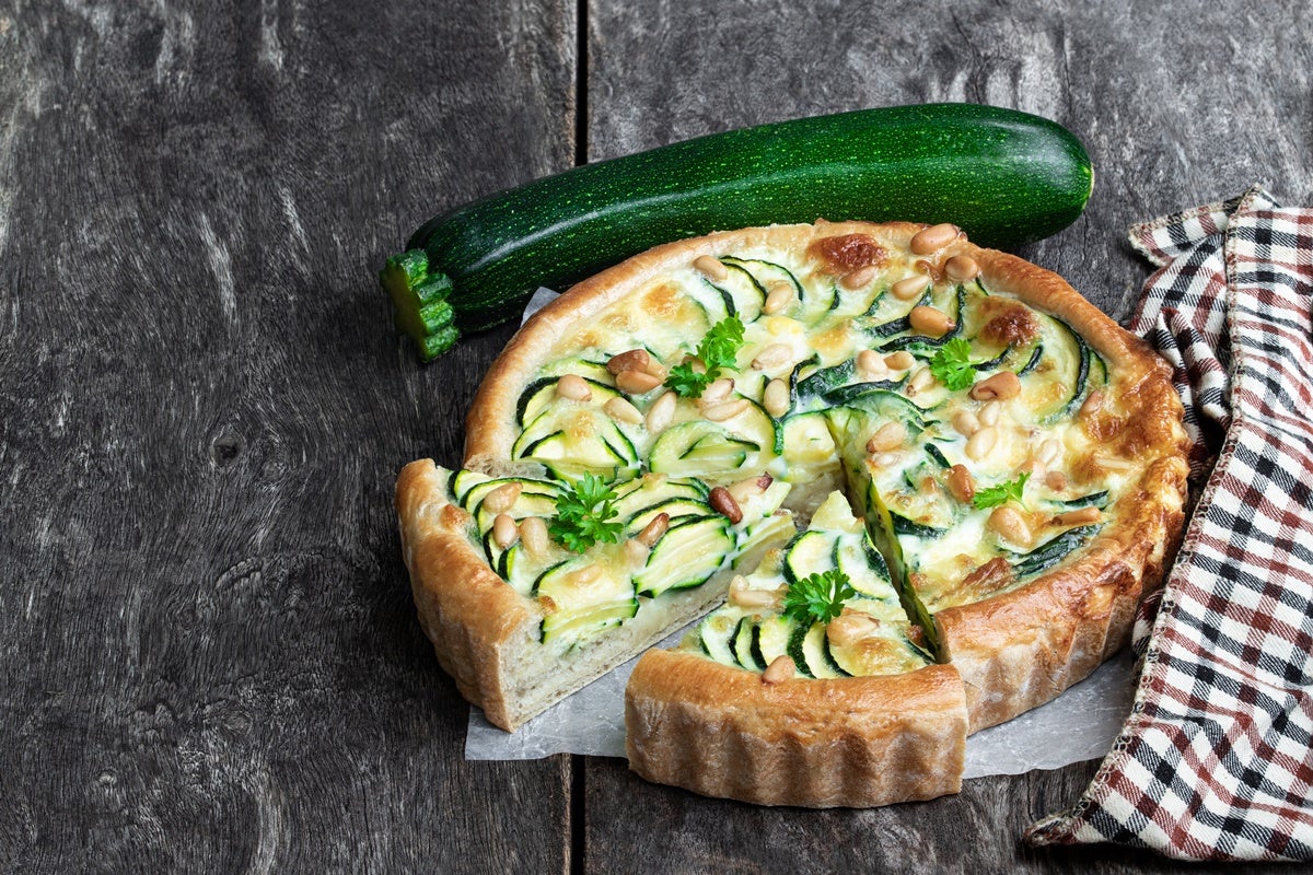 Torta salata zucchine e formaggio senza uova