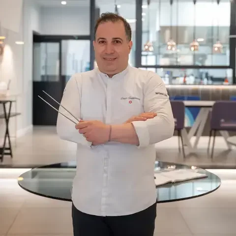 Chef Tramontano nel suo ristorante