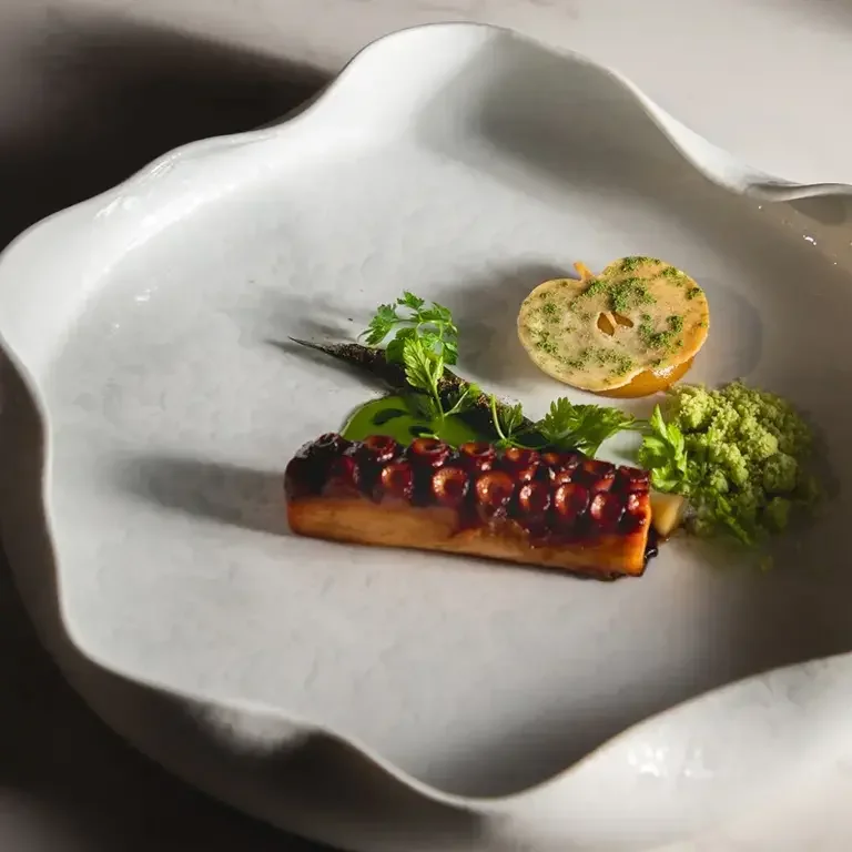 Polpo, porro e mela di chef Nicola Annunziata