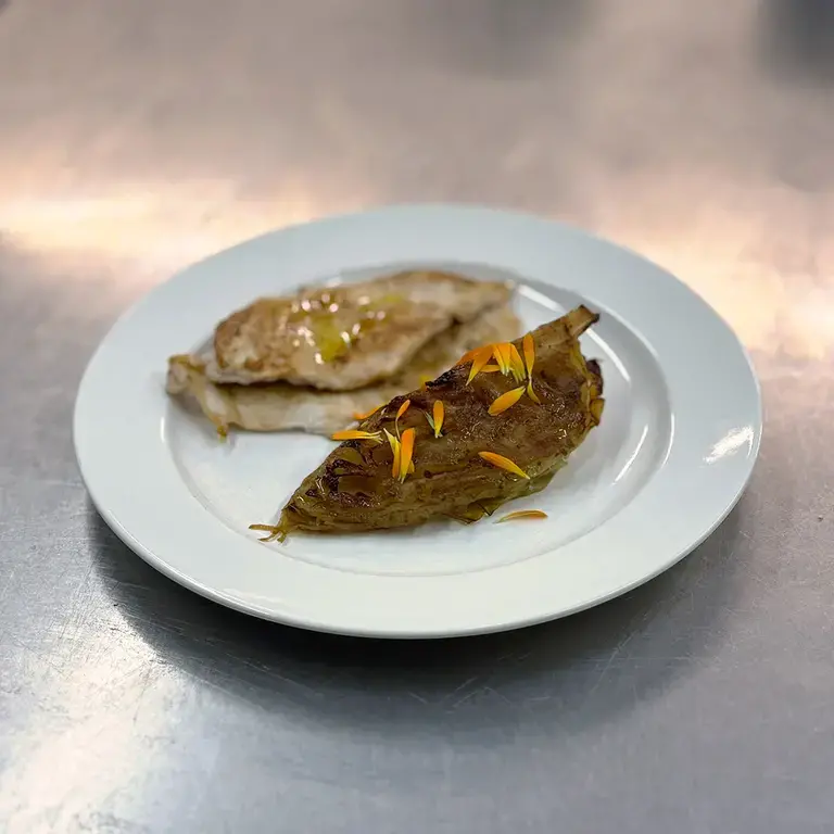 Pollo alla griglia e cavolo glassato