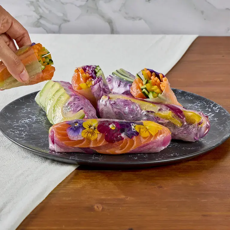 fresh rolls salmone e verdure