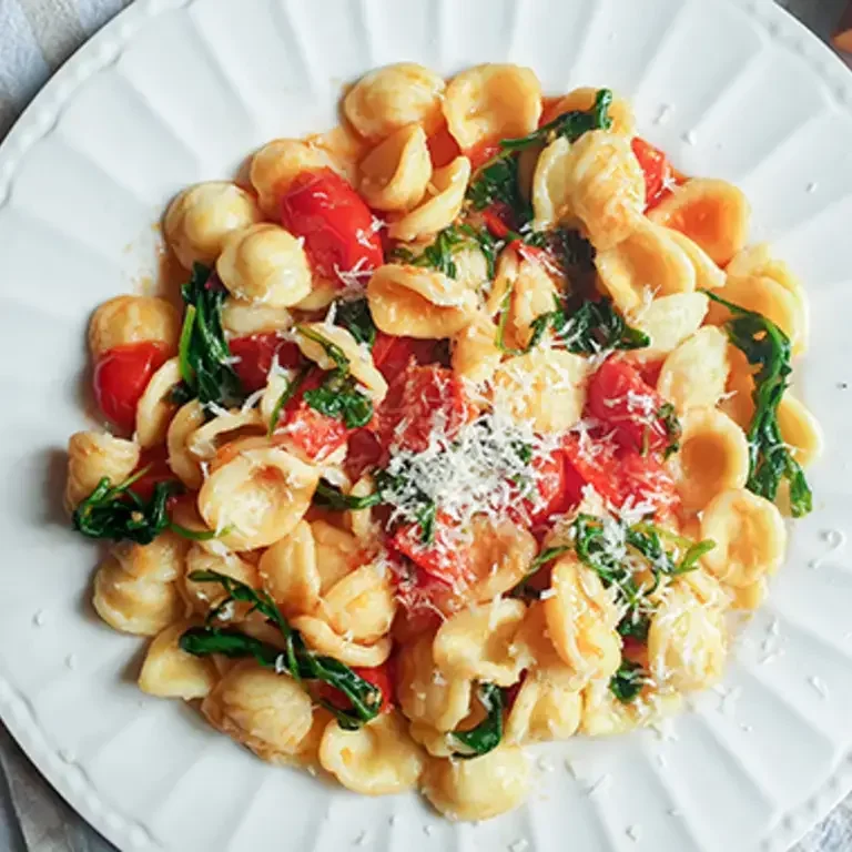 orecchiette rucola e pomodoro