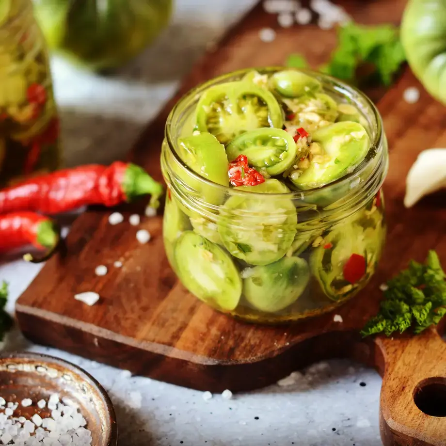 pomodori verdi sott'olio - Fine Dining Lovers