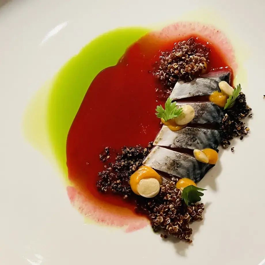 Il piatto Selva alta/tiradito andino di chef Robles