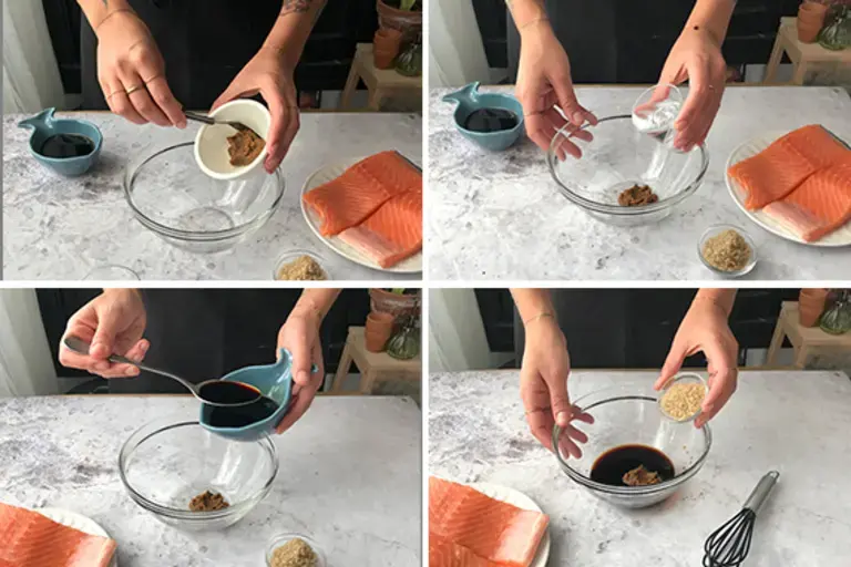 Salmone glassato al miso