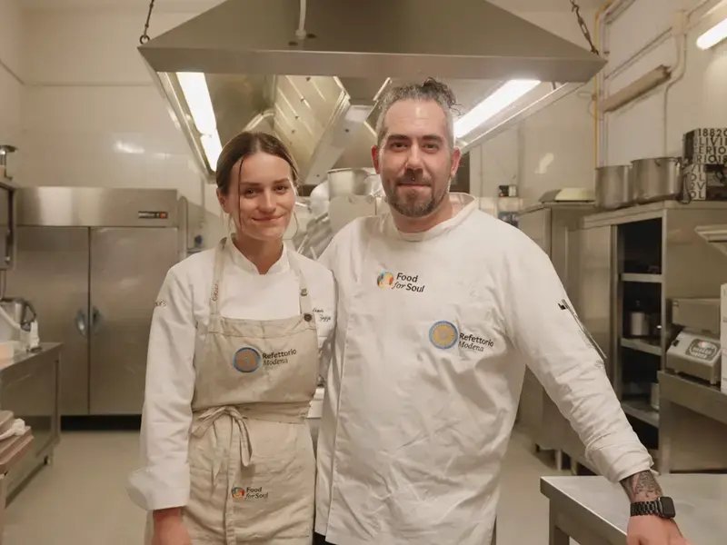 Chef Ingrao e chef Zojza al Refettorio Modena