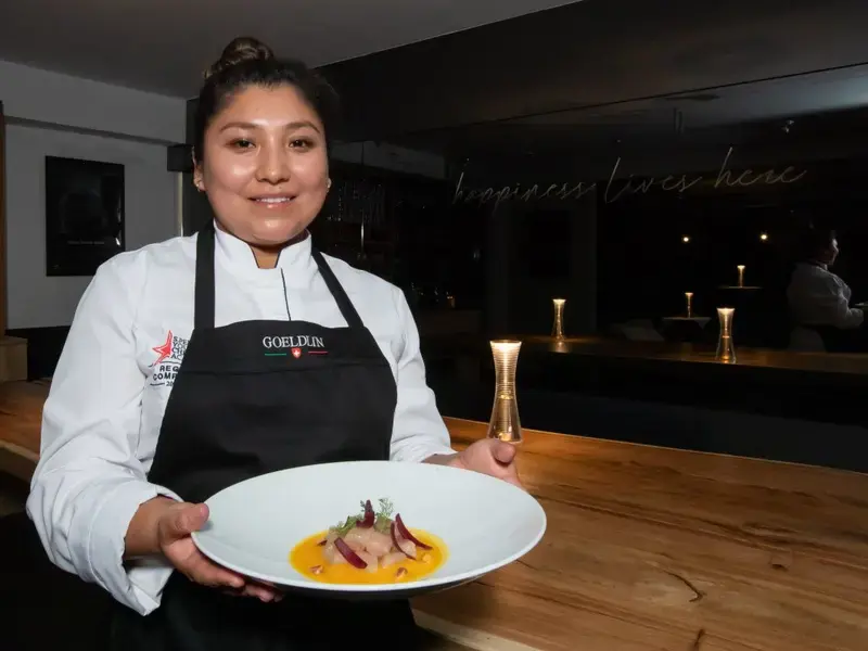 Intervista alla chef Katherine Rios, protagonista al SuperG di Courmayeur assieme ad Andrea Berton per una cena a 4 mani