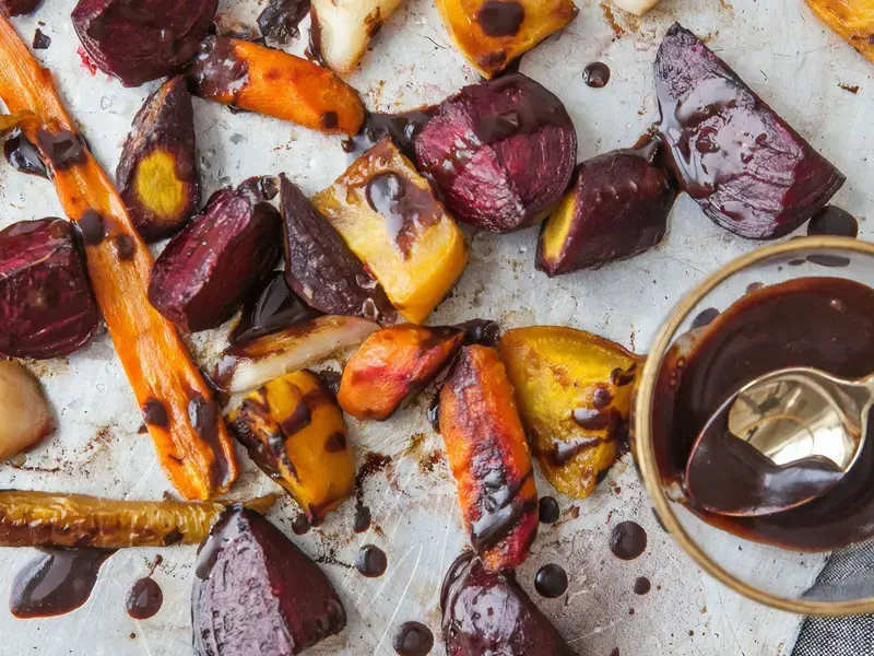 Salsa worcestershire con verdure al forno