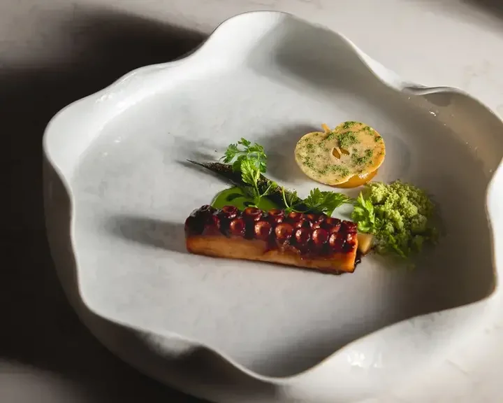 Polpo, porro e mela di chef Nicola Annunziata