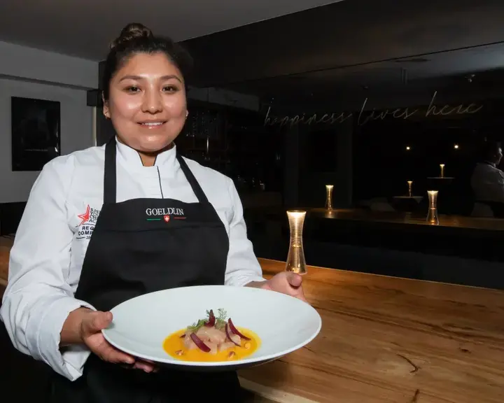 Intervista alla chef Katherine Rios, protagonista al SuperG di Courmayeur assieme ad Andrea Berton per una cena a 4 mani